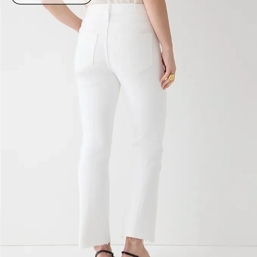J crew tall 9” Demi boot crop jeans white wash